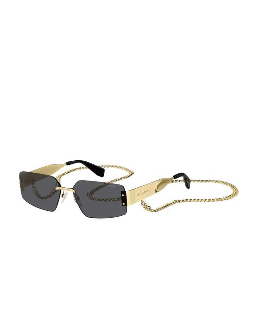 Marc Jacobs Gray Chain-Strap Rectangle-Frame Sunglasses