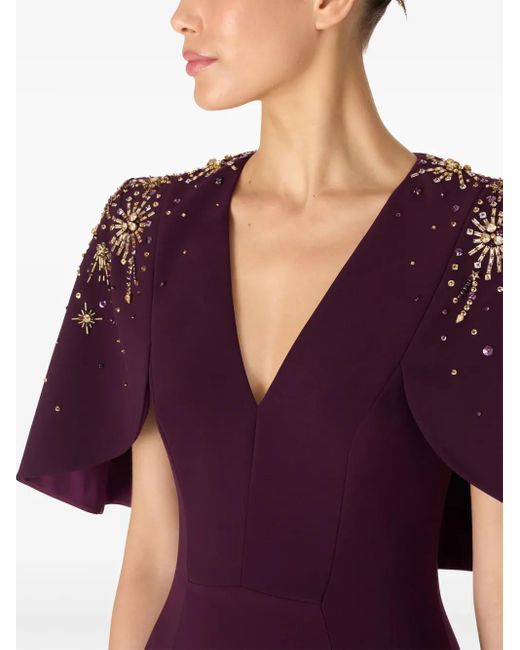 Jenny Packham Zeya スパンコールトリム ドレス Purple