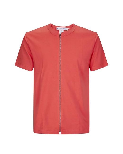 Comme des Garçons Red Zip-Up T-Shirt for men