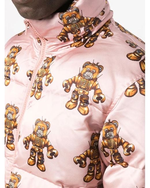 Moschino Gefütterter Mantel Mit Grafischem Print in Pink für Herren