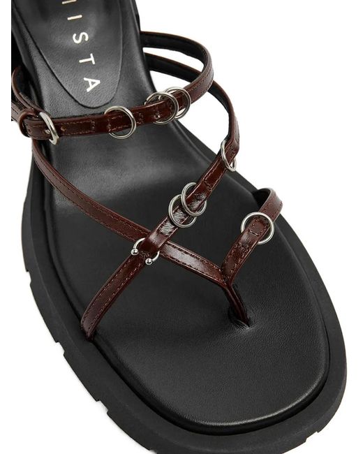 Miista White Ring-Embellished Multi-Strap Sandals