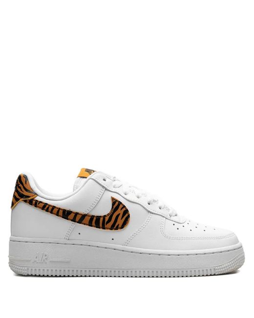 Nike White Air Force 1 '07 "Tiger Stripes" Sneakers