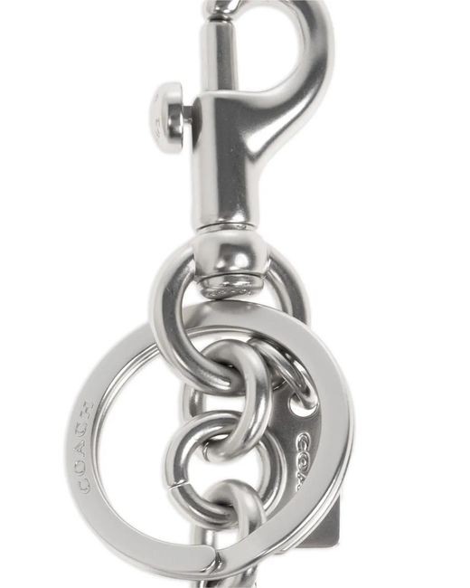 COACH White Tabby Bag Charm