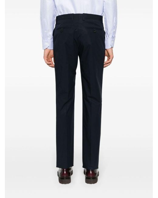 Etro Blue Mid-rise Poplin Chino Trousers for men