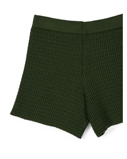 Haight Green Lou Textured-Stitch Knit Mini Shorts