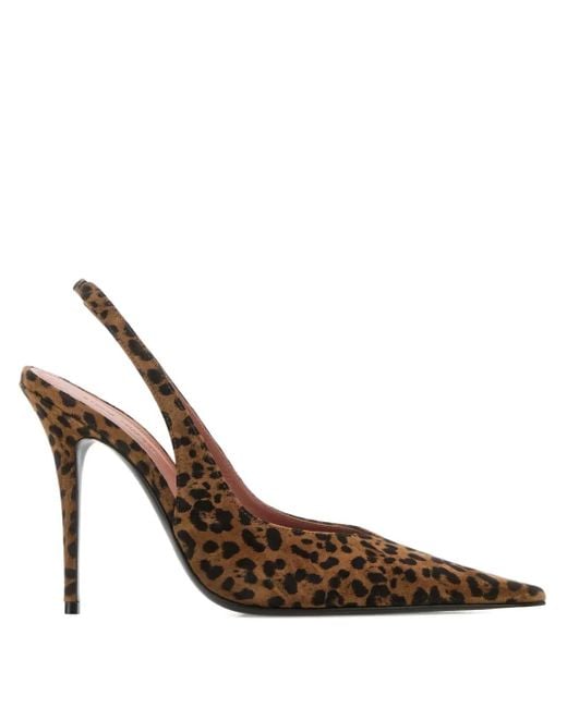 AMINA MUADDI Brown 105Mm Anok Animal-Print Pumps