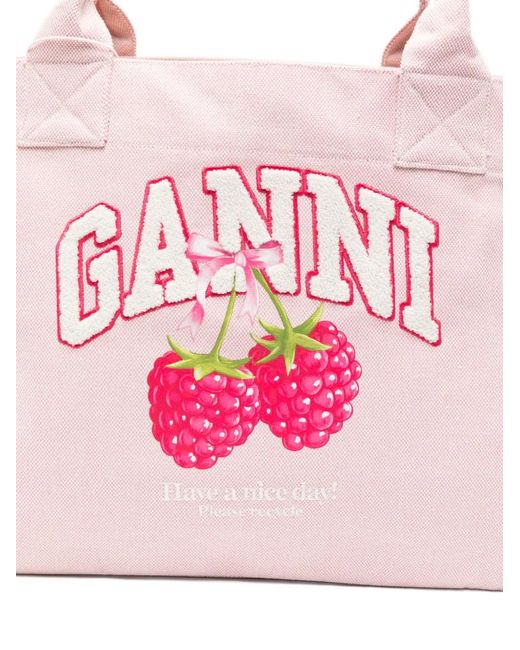 Tote Bag Media di Ganni in Pink
