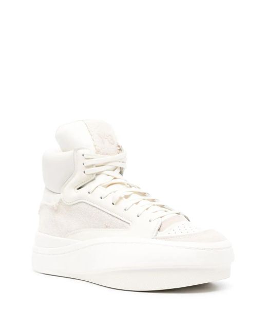 Y-3 White Centennial Contrast-Panel Sneakers