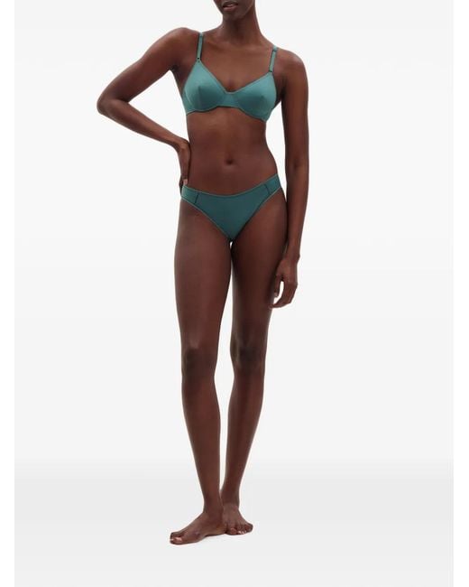 Eres Green Enora Soyeuse Contrast-Stitch Briefs