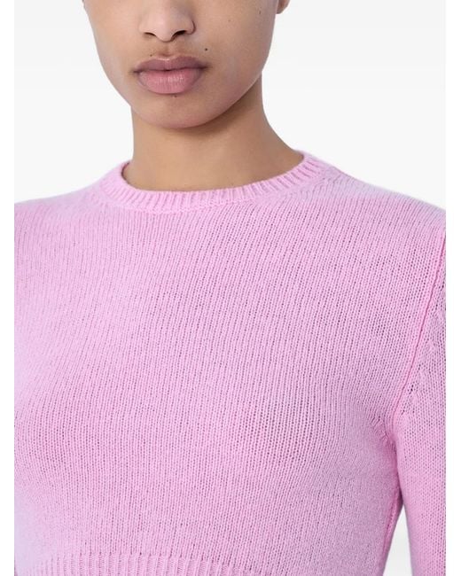 Jil Sander Wollen Cropped Trui in het Pink