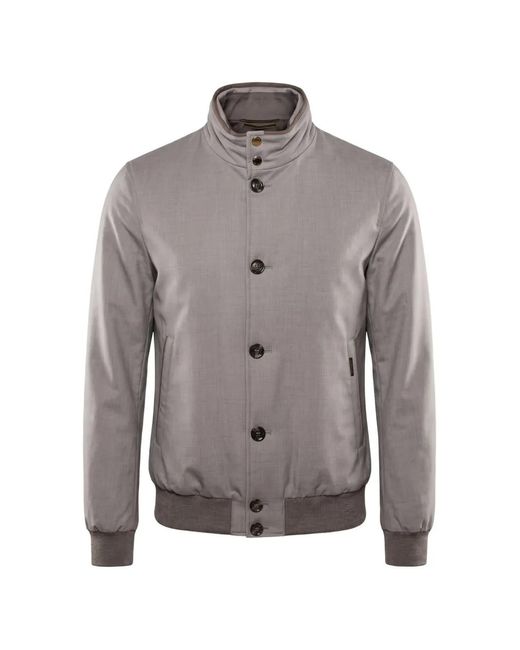 Moorer Gray Janos Button-Fastening Bomber Jacket for men