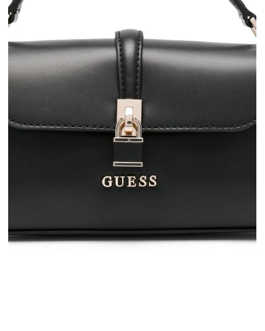 Guess Black Mini Queensland Lock-Accent Tote Bag