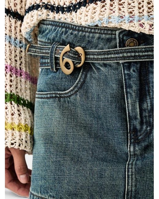 Miss Sixty Blue Belted Denim Shorts