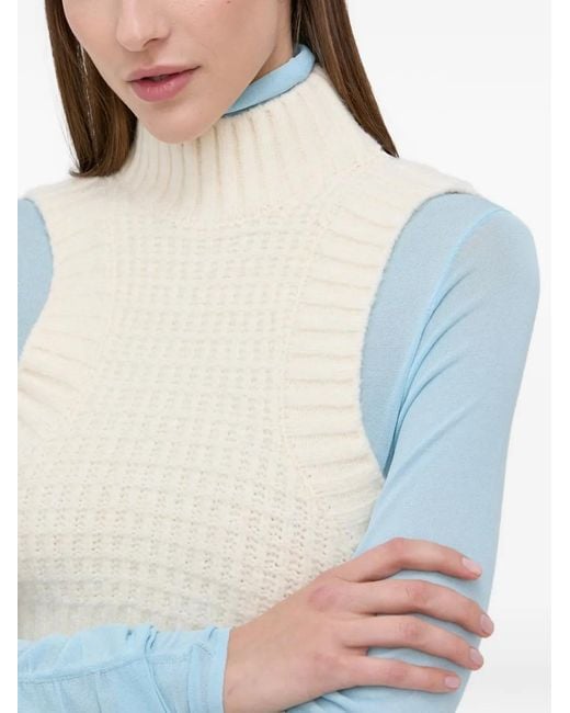 For Love & Lemons Gray Turtleneck Vest