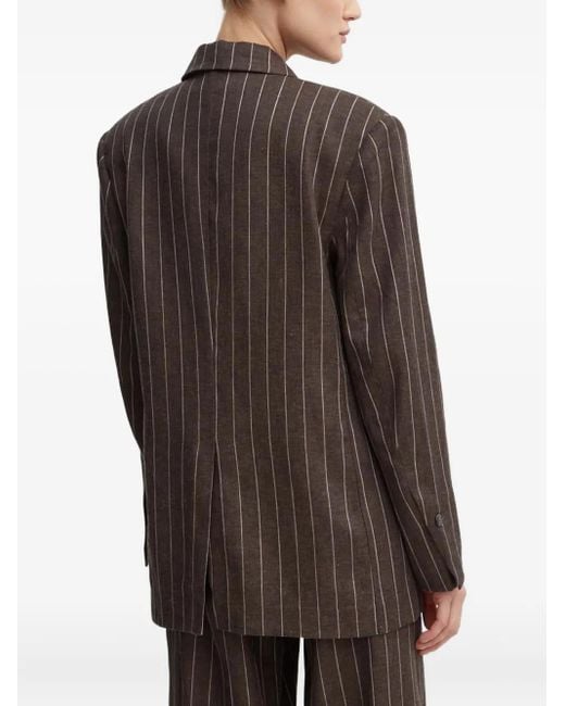 Day Birger et Mikkelsen Brown Striped Single-Breasted Blazer