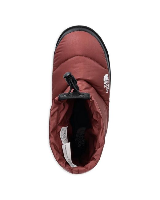 The North Face Red 550 Nuptse Quilted Snow Boots