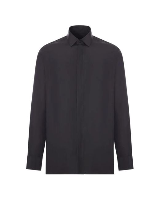 Tom Ford Blue Habotei Concealed-Placket Silk Shirt for men
