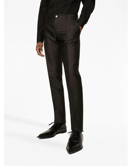 Dolce & Gabbana Black Martini-Fit Jacquard Single-Breasted Suit for men