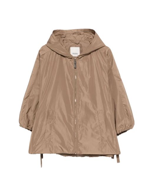 Max Mara Natural Drawstrings-Hem Coat