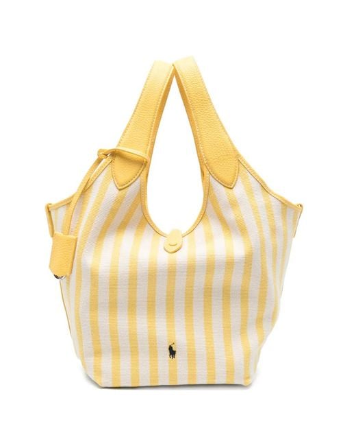 Polo Ralph Lauren Metallic Polo Play Striped Tote Bag
