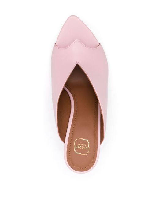 Malone Souliers 80mm Henri Leather Mules in het Pink