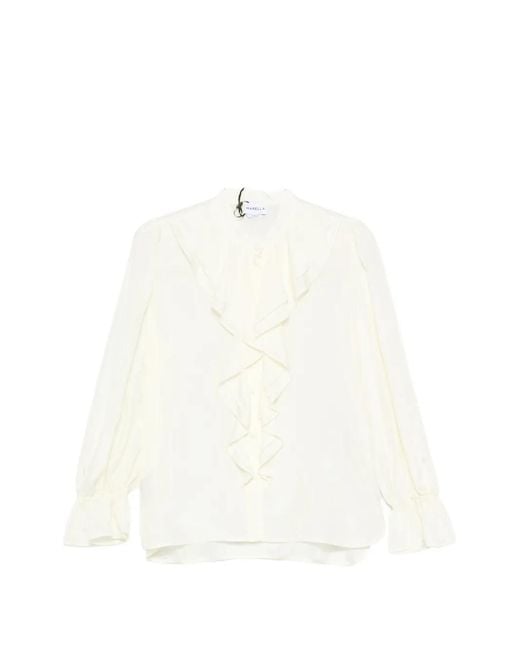 Marella White Buttoned Ruffled Shirt