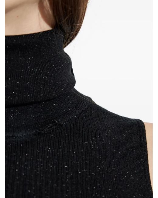 DSquared² Black Sleeveless Turtleneck Top