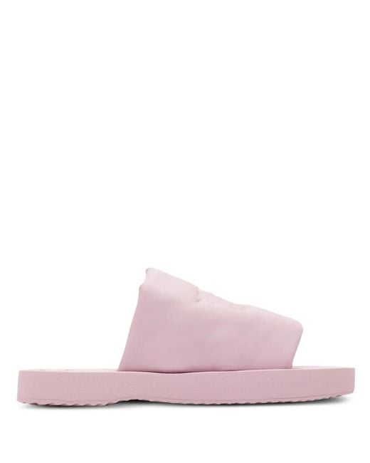 Burberry Pink Ekd-Debossed Leather Slides