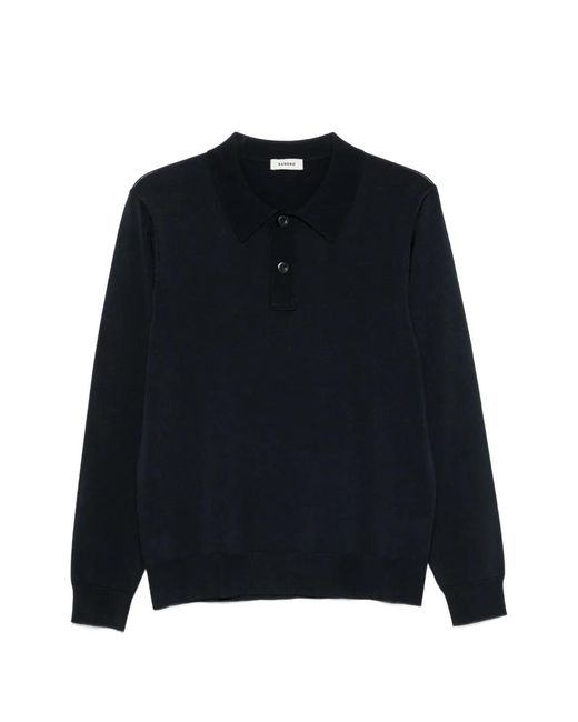 Sandro Blue Long-Sleeve Polo Shirt for men