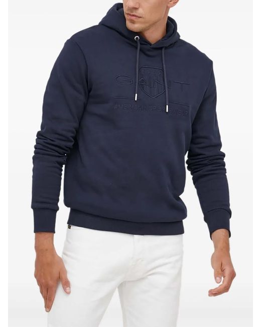 Sudadera Tonal Archive Shield con capucha Gant de hombre de color Blue
