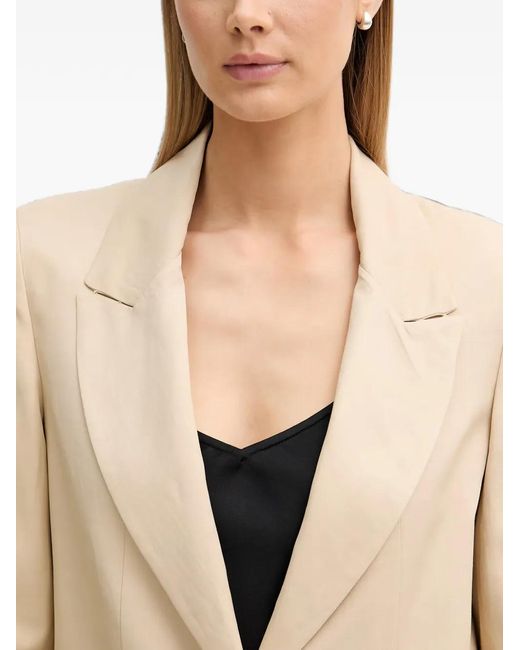 GAUDI Natural Peak-Lapels Single-Breasted Blazer