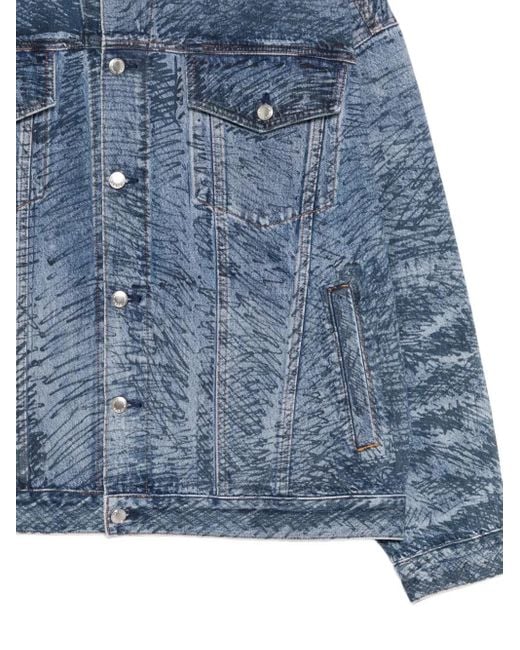 Alexander Wang Blue Marker-Print Denim Jacket for men