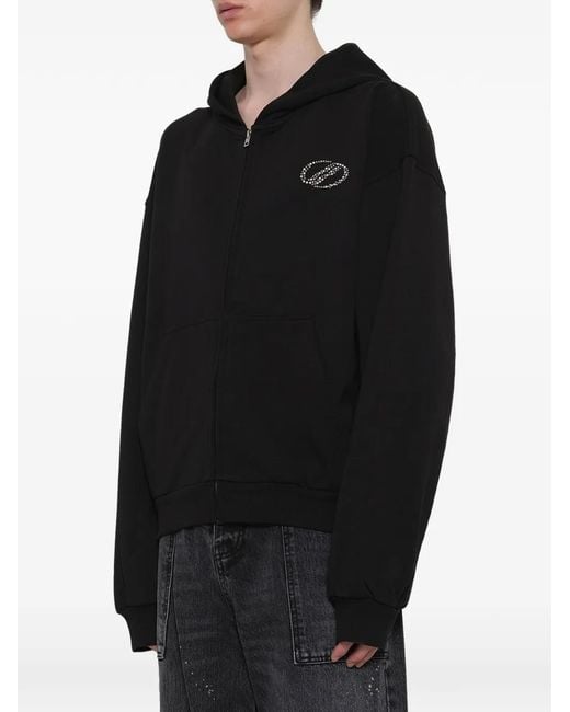 we11done Black Se11Done Zip-Up Hoodie