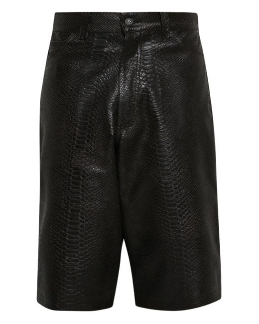 Earthling VIP Black Snakeskin-Effect Shorts for men