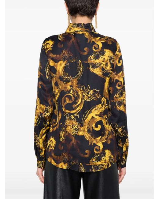 Versace Jeans Couture Black Watercolour Couture-Print Shirt