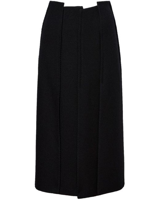 Proenza Schouler Black High-waist Twill Midi Skirt