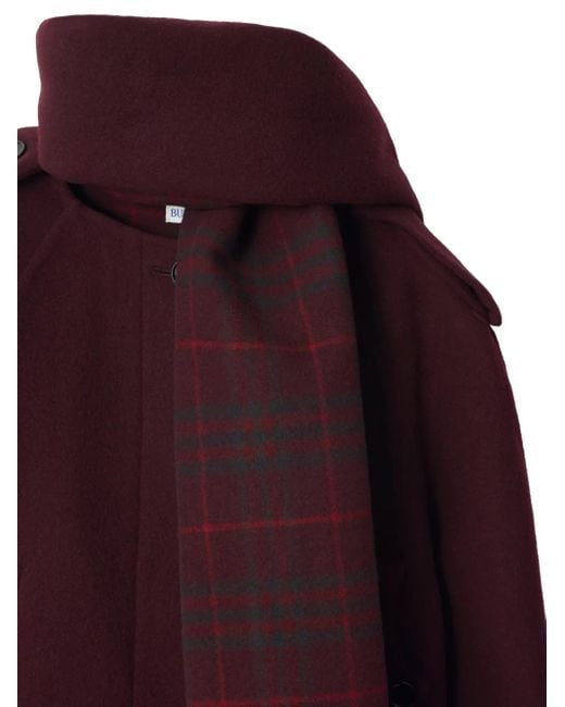 Burberry Purple Jacket With Detachable Scarf