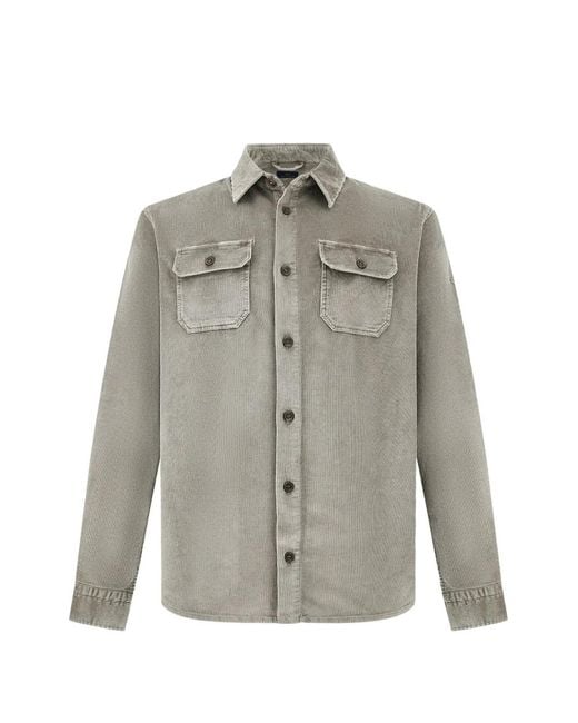 Paul & Shark Gray Corduroy-Effect Shirt for men