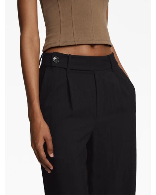 Proenza Schouler Black Cropped High-waisted Trousers