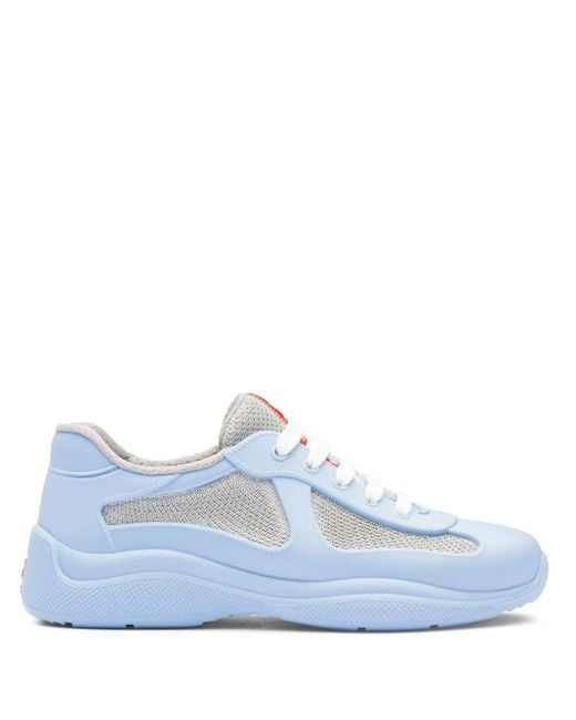 Prada Blue America's Cup Sneaker Aus Weichem Gummi