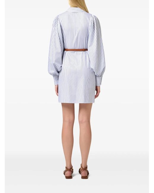 Elisabetta Franchi Blue Striped Shirt Dress