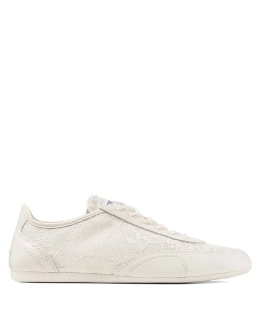 Jimmy Choo White Lace Sunny Sneakers