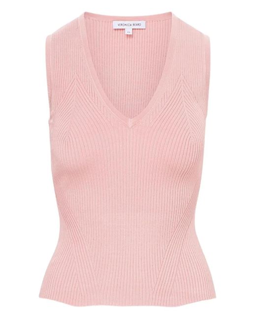 Veronica Beard Pink Sid Knitted Top