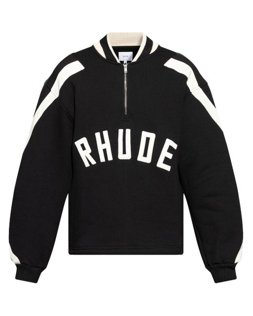 Rhude Blue Logo-Patch Sweatshirt for men