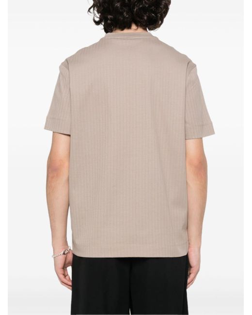 Emporio Armani White Stripe-pattern Cotton Polo Shirt for men