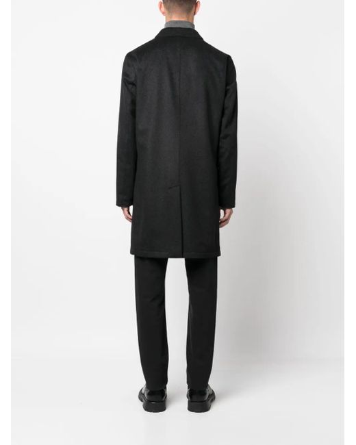 KIRED Black Long-Sleeve Cashmere Trench Coat for men