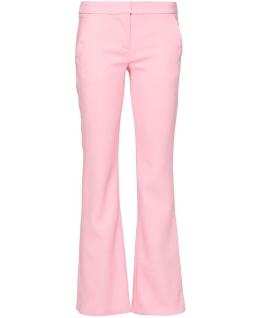 Balmain Pink Flared Crepe Trousers