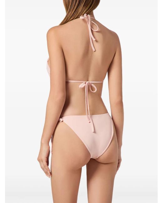 Bikini Con Placa Del Logo Philipp Plein de color Pink