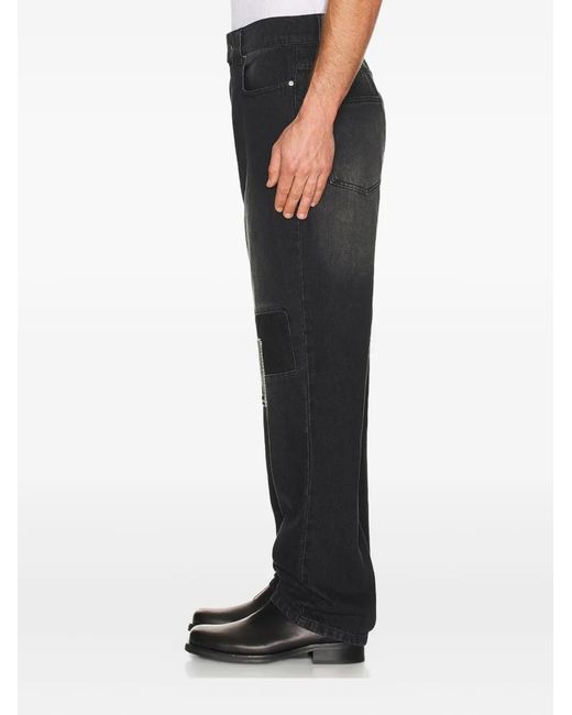 Sinclair Black Patchwork Panel Jeans for men