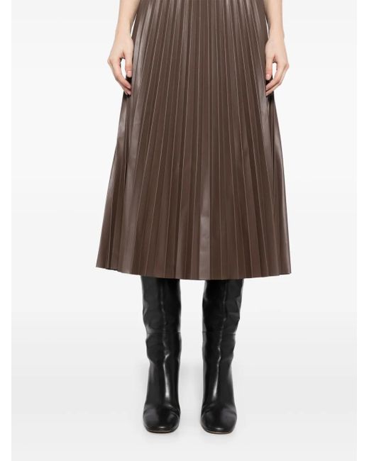 JNBY Brown Elegant Pleated Skirt
